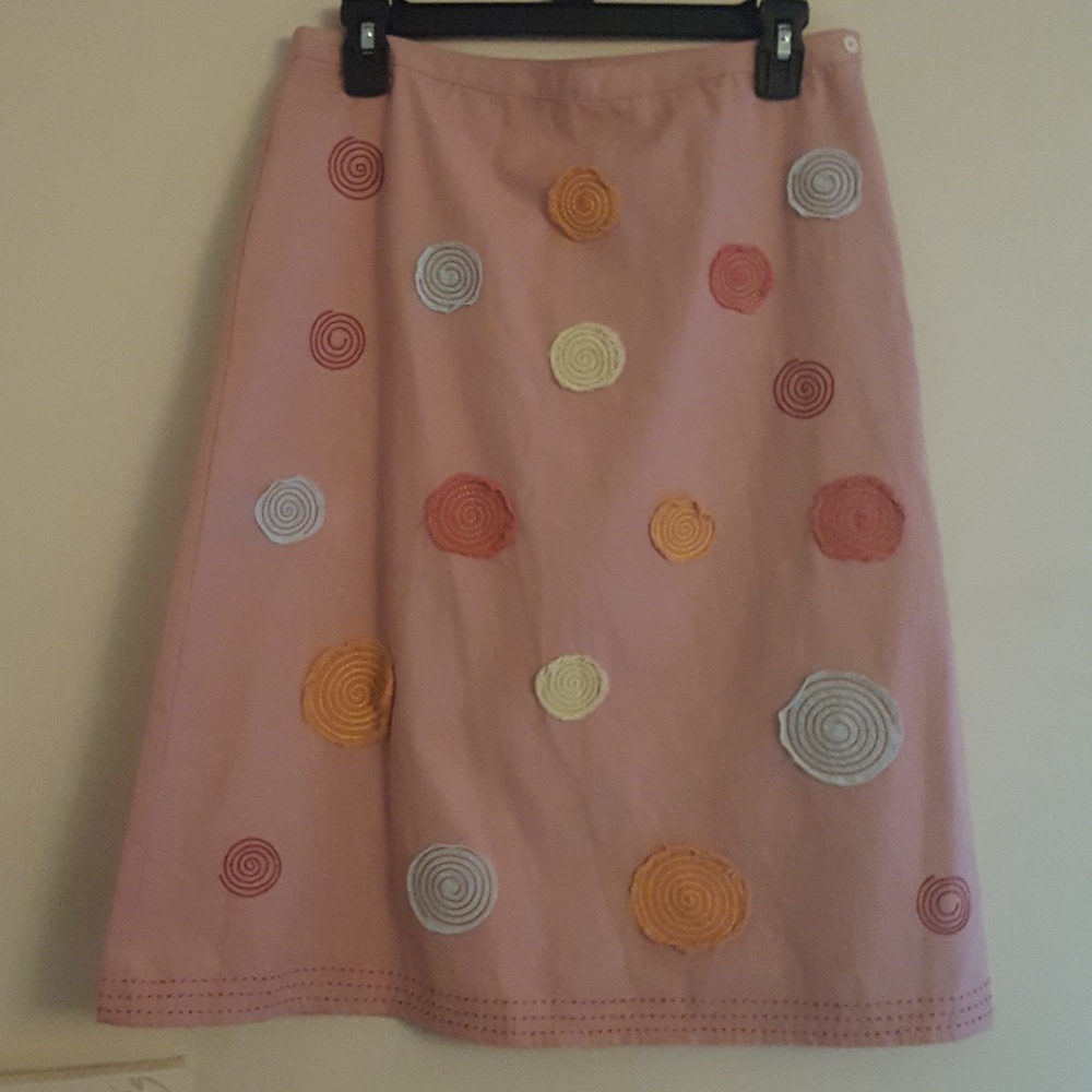 Boden pink floral swirl skirt, size 12R